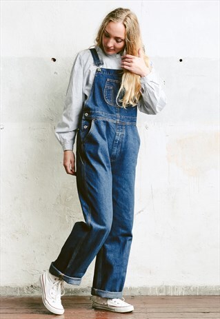 VINTAGE 90S BLUE DENIM DUNGAREES