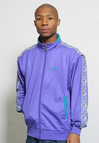 VINTAGE ASICS TAPE LOGO TRACK JACKET PURPLE