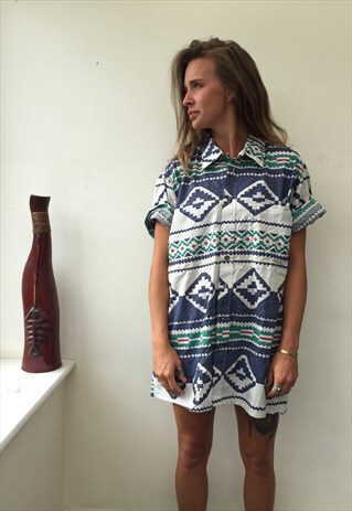 CRAZY PATTERNED OVERSIZED RETRO VINTAGE FESTIVAL SHIRT