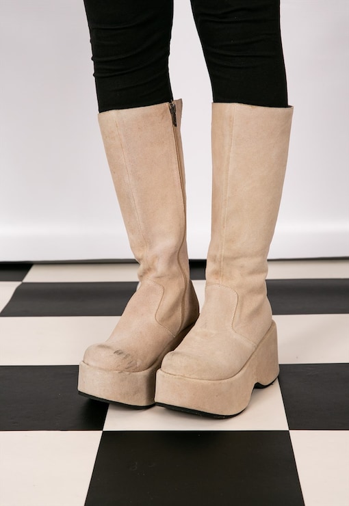 retro platform boots