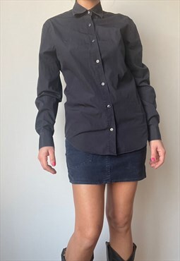 Vintage Navy Cotton Long Shirt
