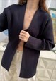 VINTAGE 90S SIGNATURE EXPERIENCE OPEN FRONT RIB KNIT JUMPER 