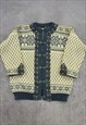 VINTAGE DALE OF NORWAY KNITTED CARDIGAN PATTERNED SWEATER