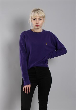 RALPH LAUREN PURPLE TEXTURED SWEATSHIRT TOP