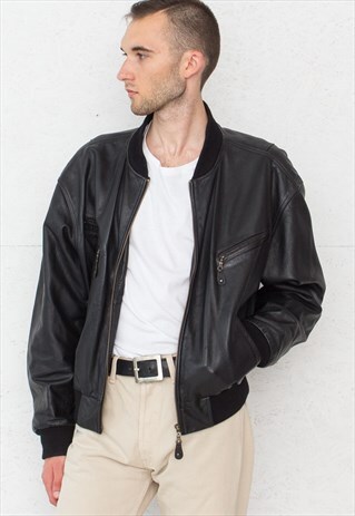 VINTAGE BLACK GIPSY MAURITUS LEATHER JACKET