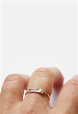 Sterling Silver 3-Line Ring