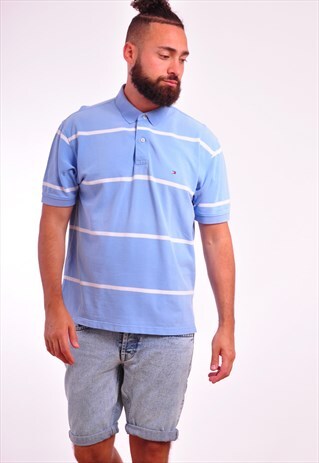 VINTAGE TOMMY HILFIGER SKY BLUE 90S POLO SHIRT