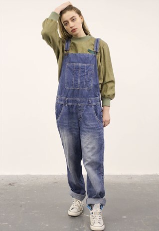 VINTAGE BLUE DENIM DUNGAREES