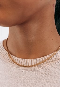 Twisted Rope Chain Choker Necklace 18K Gold Plated 90s 