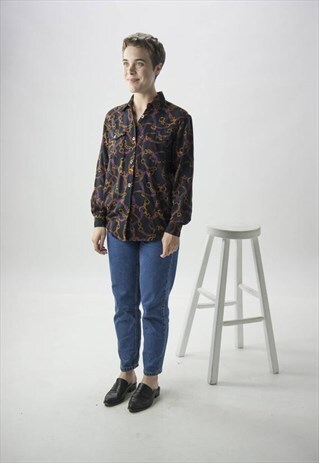 EQUESTRIAN BUTTON UP BLOUSE / CORDS AND CHAINS FALL SHIRT