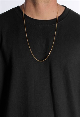 54 FLORAL PLAIN 30" NECKLACE CHAIN - GOLD