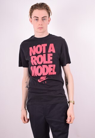 NIKE MENS VINTAGE T-SHIRT TOP SMALL BLACK 90S