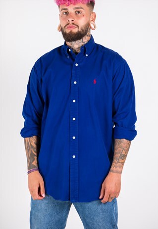 VINTAGE 80S CLASSIC POLO RALPH LAUREN LINEN SHIRT / 4952