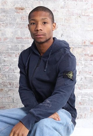 VINTAGE STONE ISLAND ZIP UP HOODIE BLUE