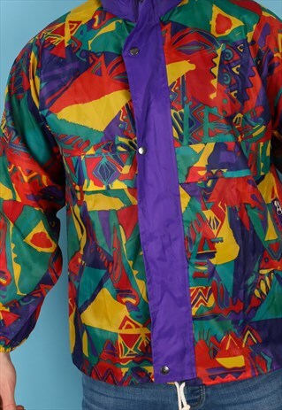 VINTAGE WINDBREAKER JACKET IN MULTICOLOUR NJ520B