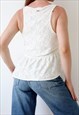 SLEEVELESS PEPLUM VEST TOP CREAM LACE COTTAGE FARM CORE 