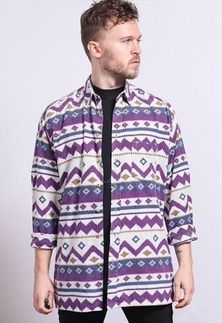 VINTAGE AZTEC PATTERNED SHIRT