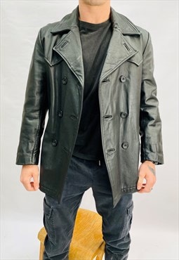 Vintage Mens Genuine Trench Leather 