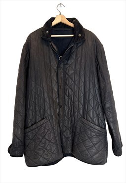 Vintage black waterproof Barbour jacket. Size XL