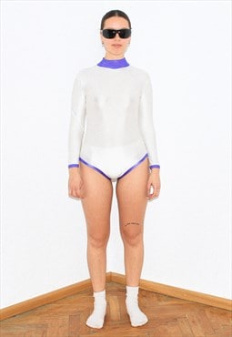 Vintage Y2K gymnastics bodysuit in white