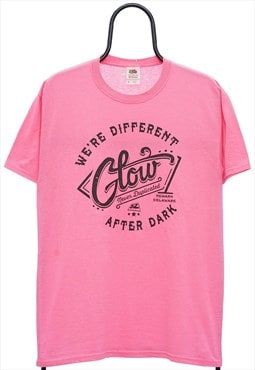 Vintage Glow Graphic Pink TShirt Mens