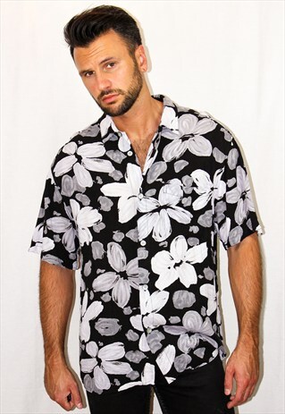 VINTAGE OVERSIZED FLOWER PRINT FESTIVAL SHIRT