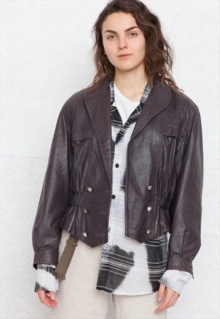 VINTAGE PURPLE LEATHER JACKET