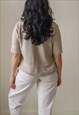 VINTAGE 80S SHORT SLEEVE CARDIGAN IN OATMEAL
