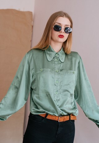 VINTAGE 90S GRUNGE SATIN SHIRT