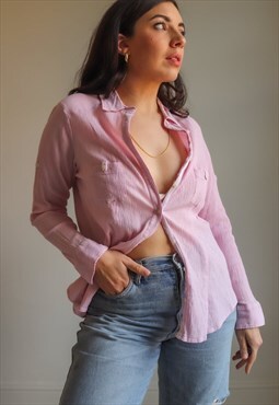Vintage 90s Plisse Shirt in Pink
