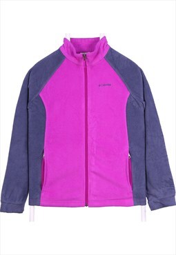 Columbia 90's Spellout Logo Zip Up Fleece XLarge Purple