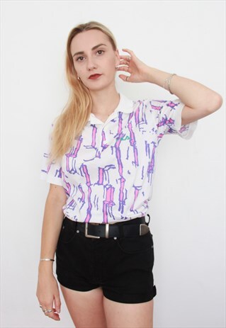 VINTAGE 90S USA FILA PATTERN OVERSIZED POLO SHIRT T-SHIRT