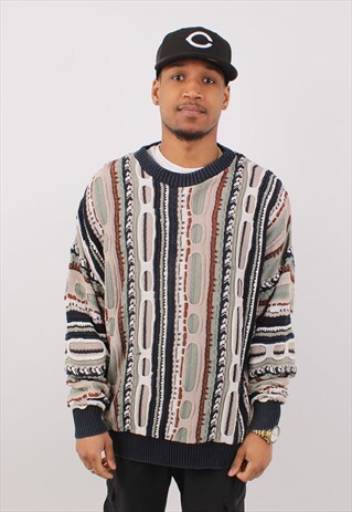 Vintage Men's American Priory Multicolour Coogi Style Jumper