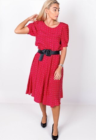 VINTAGE FLORAL PATTERNED PADDED DRESS ACD27