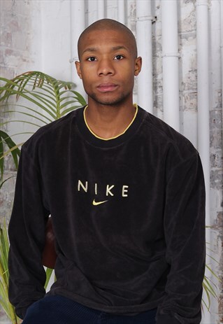 VINTAGE NIKE BIG SPELL OUT LOGO SWEATSHIRT BLACK