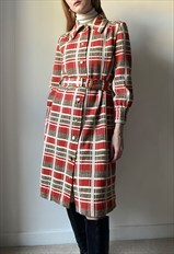 Vintage Handmade Check Knitted Jacket Size Small 