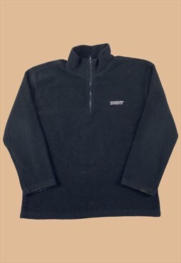 Vintage Fleece Branded DKNY 1/4 Zip Black M