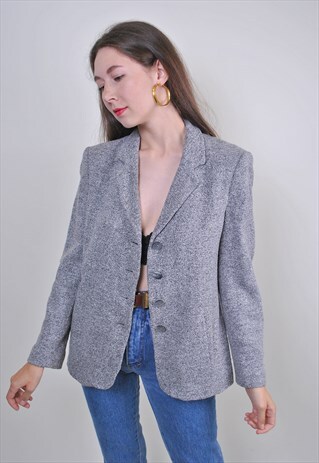 GRAY MINIMALIST SUIT BLAZER, SIZE S