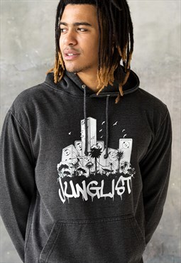Junglist Sound System Hoodie Washed Brushed Men's Hooded Top