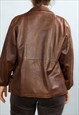 VINTAGE  LEATHER JACKET DANILO IN BROWN M