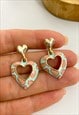 Pastel & Gold Enameled Heart Earrings