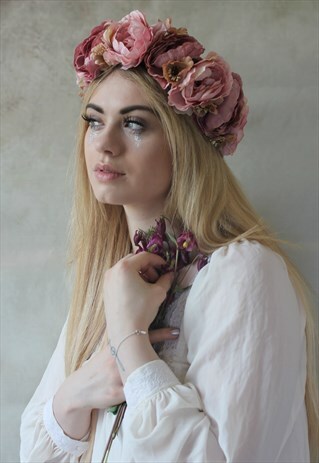 NUDE PINK FLOWER HEADPIECE