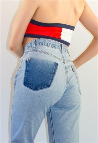 VINTAGE 80'S HIGH RISE DARK POCKET LEVI MOM JEANS