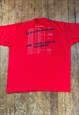 VINTAGE 92 SCREEN STARS RED PRINT SINGLE STITCH T - SHIRT  