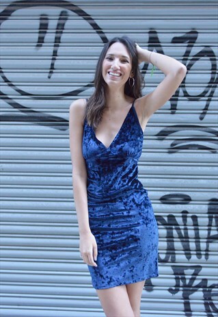 DANCING LEOPARD BLUE VELVET DRESS