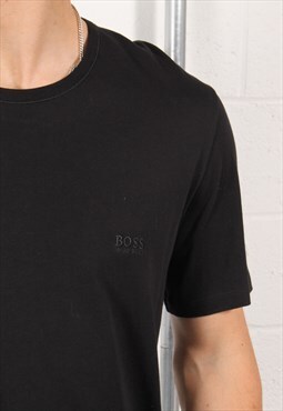 Vintage Hugo Boss T-Shirt in Black Crewneck Tee Large