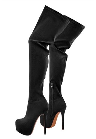 ROUND TOE STILETTO PLATFORM OVER THE KNEE BOOTS