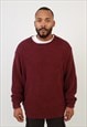 Men's Vintage Polo Ralph Lauren Sweater Maroon Pure Cotton