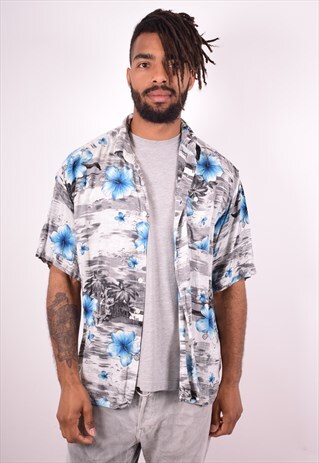 MENS VINTAGE HAWAIIAN SHIRT XL MULTI 90S