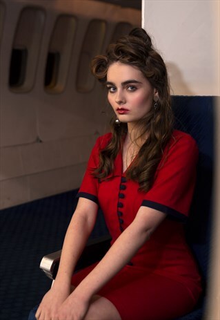 RED & NAVY WORKING GIRL DRESS